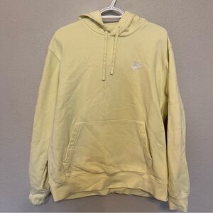 Nike Fleece Yellow Hoodie With Front Pocket Men's Size Large